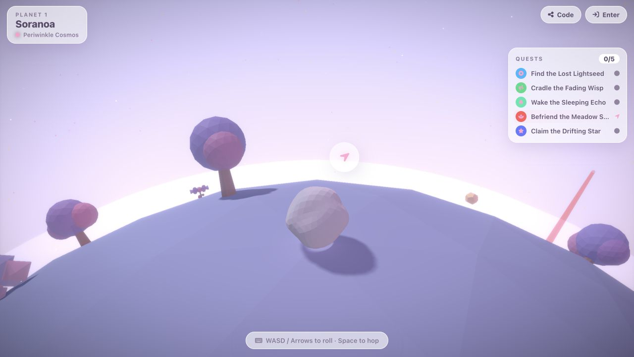 GLM 5.2 opencode fluffy planet game